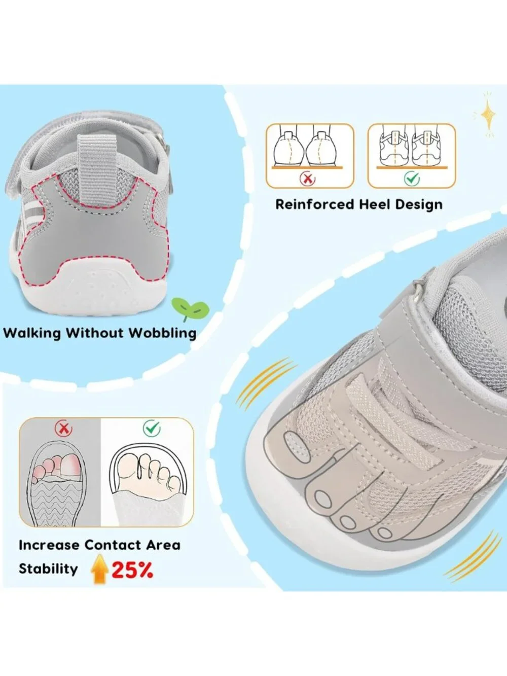 Breathable Infant Crib Sneakers for Boys & Girls - Lightweight First Walking
